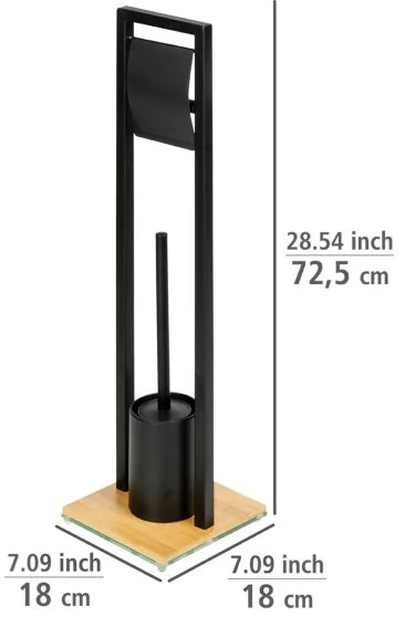 WENKO 24751100 - WC sada BAMBUSA 18x72,5 cm čierna/hnedá