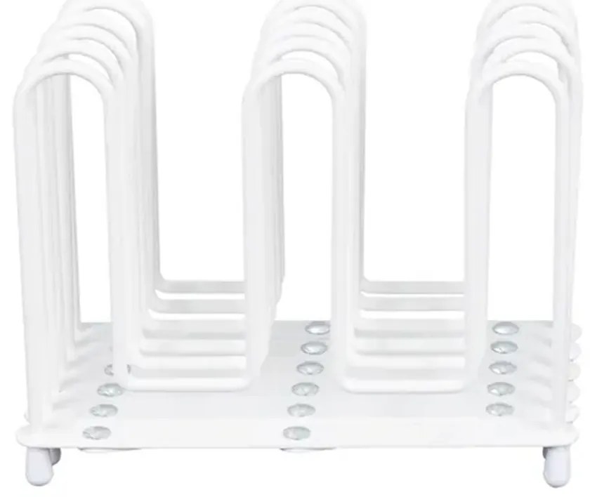 Goodhome Organizér na pokrievky a panvice aj knihy HARMONIKA, biely kov