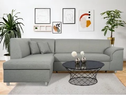 Rohová sedacia súprava Bernett, svetlo šedá tkanina, ľavý roh%