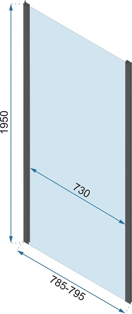 3-stenný obdĺžnikový sprchový kút REA RAPID SWING 120 x 80/zástena cm, chróm/transparent - bez vaničky