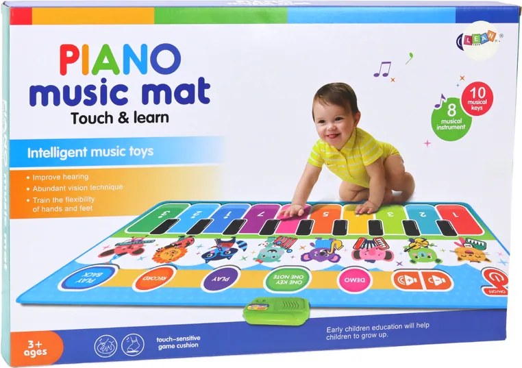 LEAN Toys Interaktívna hracia podložka na tanec s hudobnými nástrojmi a zvukmi