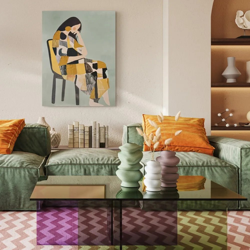 Obraz s ručne maľovanými prvkami 70x100 cm Penelope – Styler