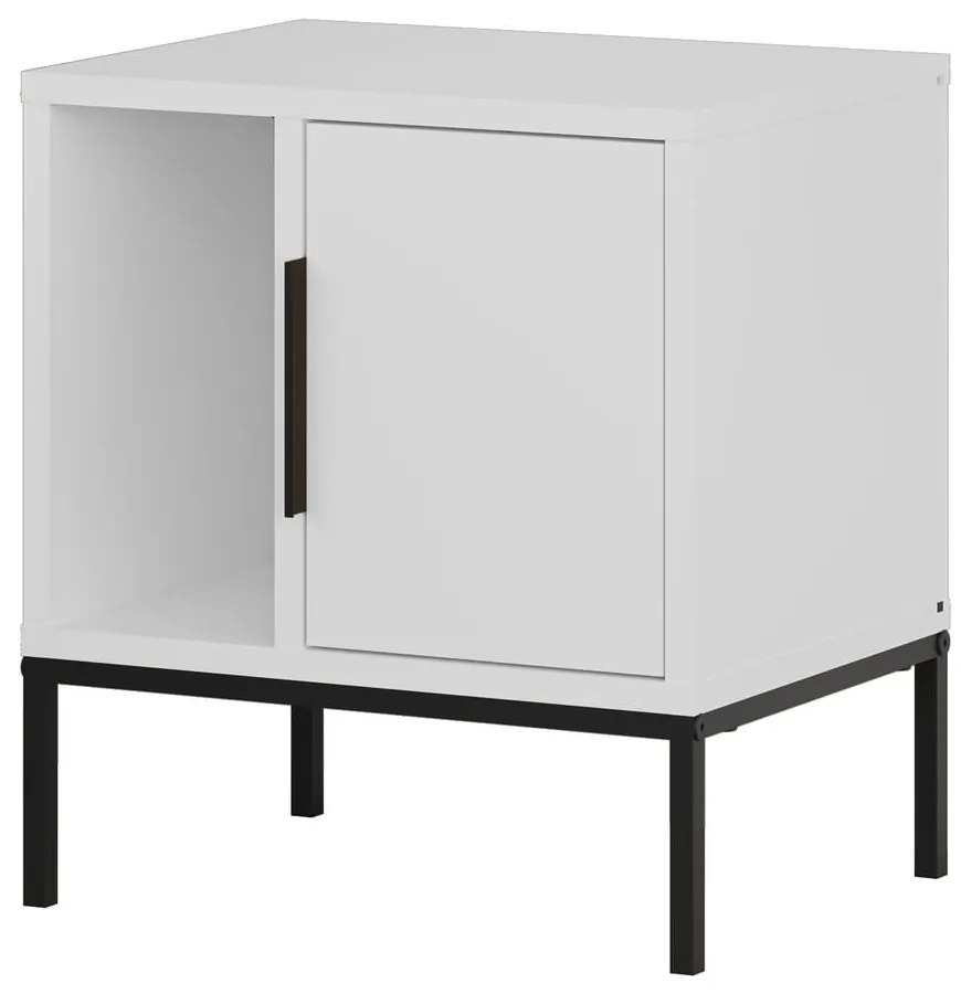 Biely nočný stolík s poličkami Lani – Marckeric