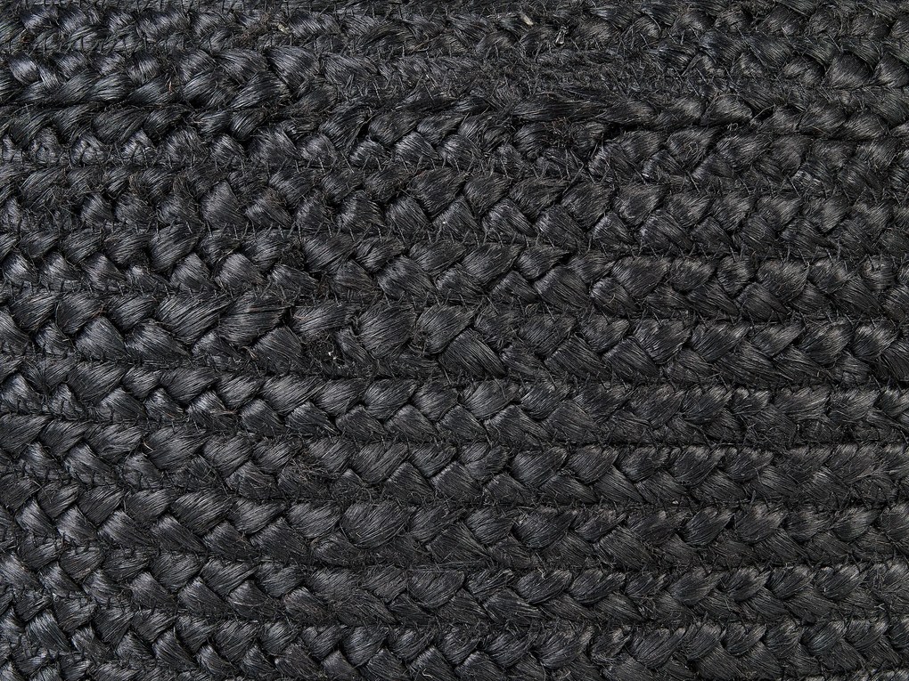 Jutový puf 60 x 30 cm čierny DUKKI Beliani