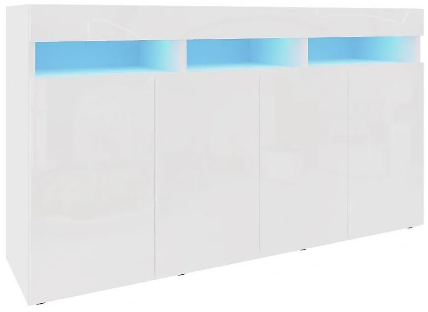 Komoda Izumi 140 WH biela mat/lesk