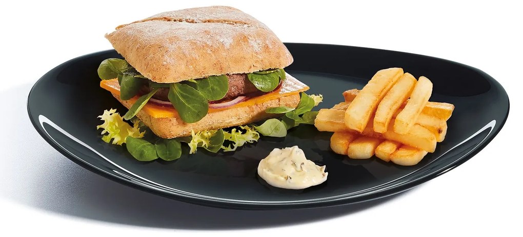 AMBITION Luminarc Steak Friends Time plytký tanier Black, 30 x 26 cm