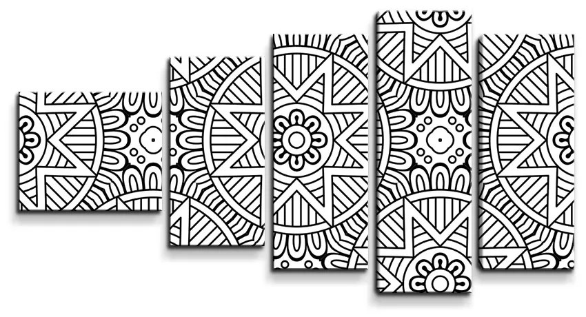 Sablio Obraz - 5-dílný Hviezdy mehendi - 100x60 cm