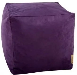 Sedací vak taburetka kocka semišová fialová EMI