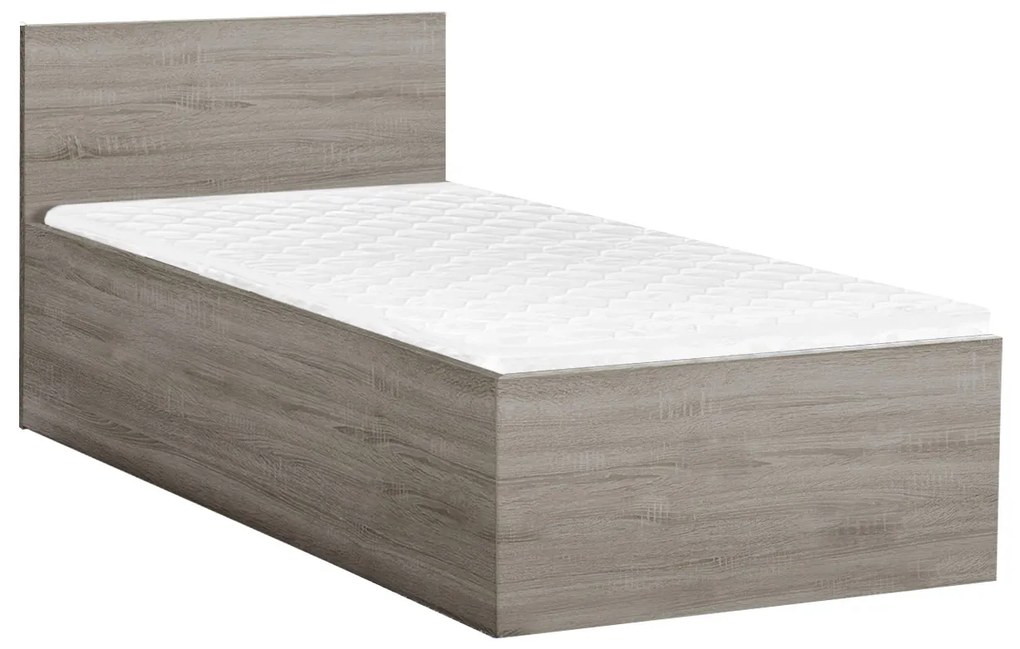 Posteľ SOFIA 90 x 200 cm, dub hľuzovka Rošt: S latkovým roštom, Matrac: Matrac COCO MAXI 20 cm