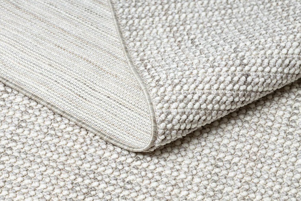 Koberec NANO EO78C Melanž, slučkový, plocho tkaný, sivo-biely