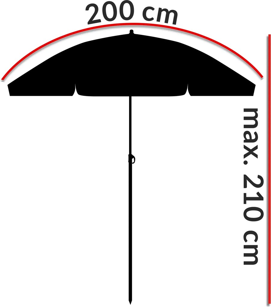 Plážový slnečník Williams 200 cm béžový