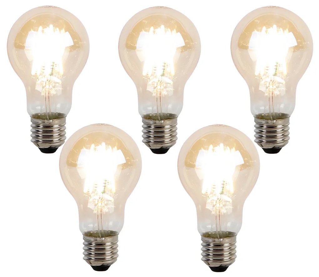 Sada 5 stmievateľných LED žiaroviek E27 Kelvin A60 Goldline 8W 806lm 2000-2700K
