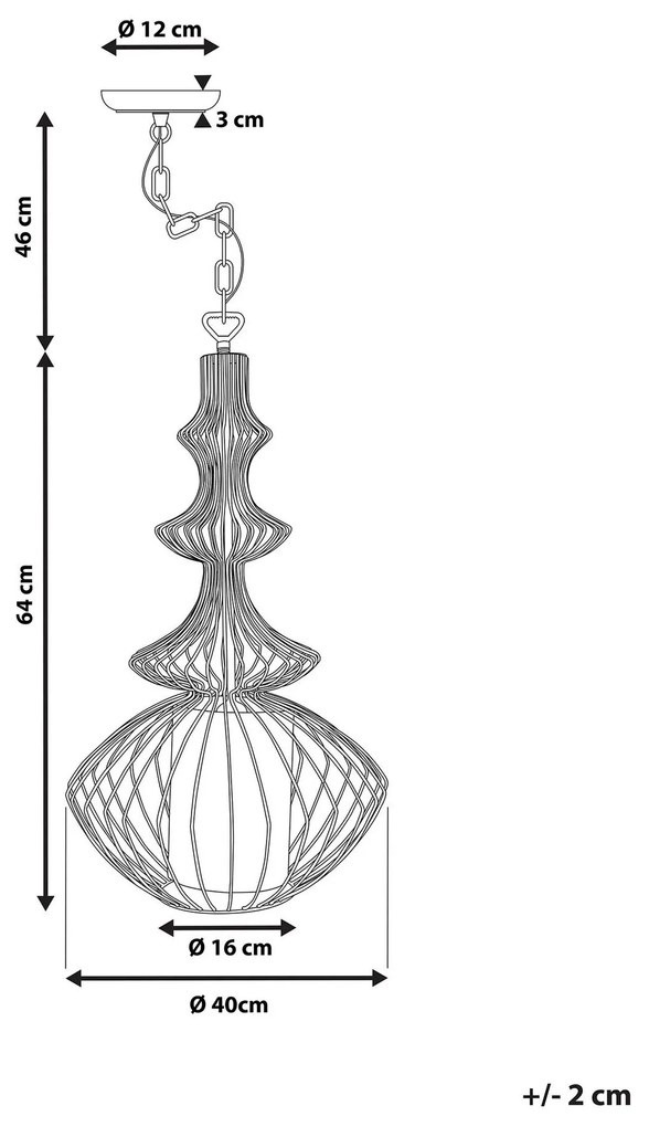 Biela závesná lampa KOLVA Beliani