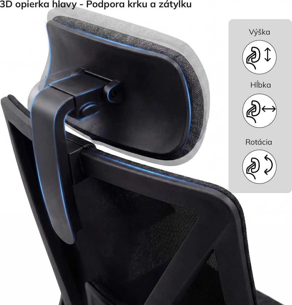 Ergonomická kancelárska stolička čierna VECTOR