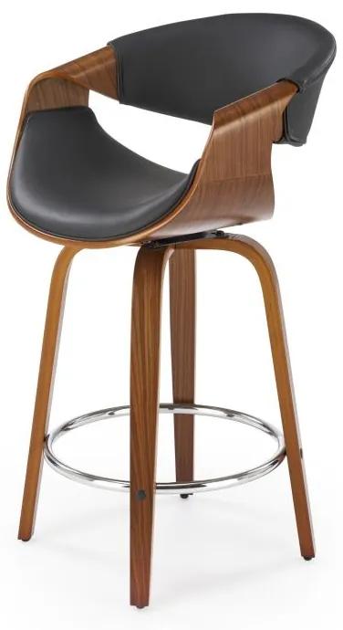 H123 bar stool, black / walnut