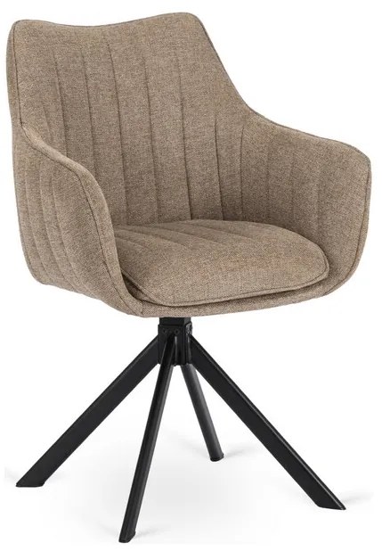 Otočná stolička do jedálne Sarna hnedá štrukturovaná látka