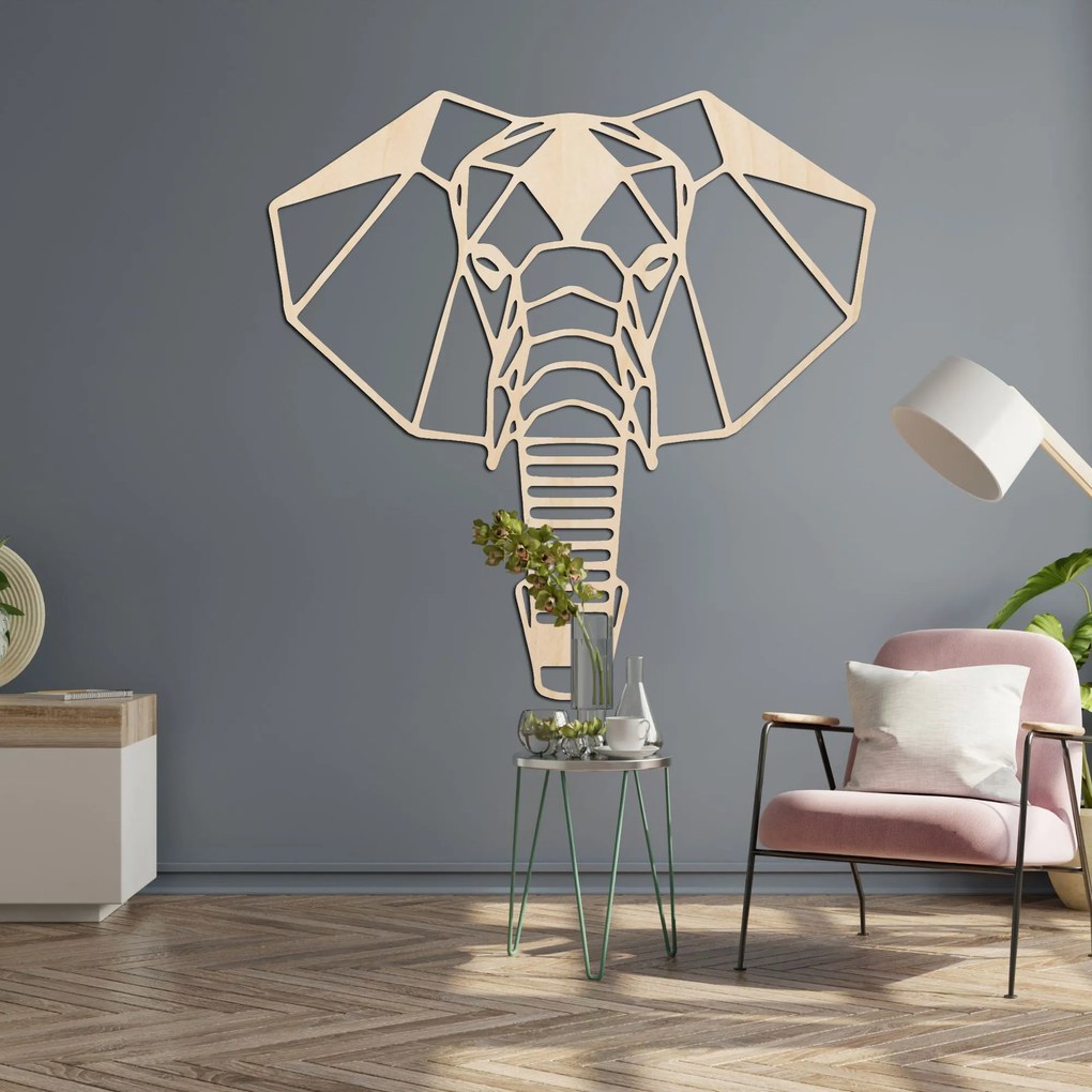 SENTOP | Geometrický slon z dreva – nástenná dekorácia na stenu I SENTOP PR0237