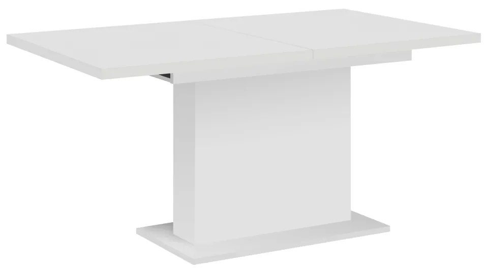 Jedálenský rozkladací stôl, biela, 160-200x90 cm, BOBA
