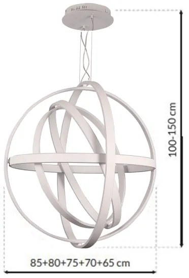 LED Luster na lanku COPERNICUS 1xLED/260W/230V biela