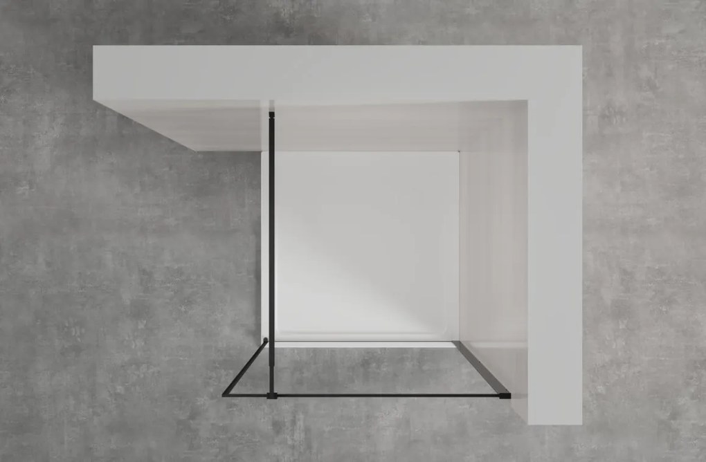 Erga Paris, sprchová zástena Walk-In 80x200 cm v čiernom ráme, 8mm číre sklo, čierny profil, ERG-V02-PARIS-080x200-BF