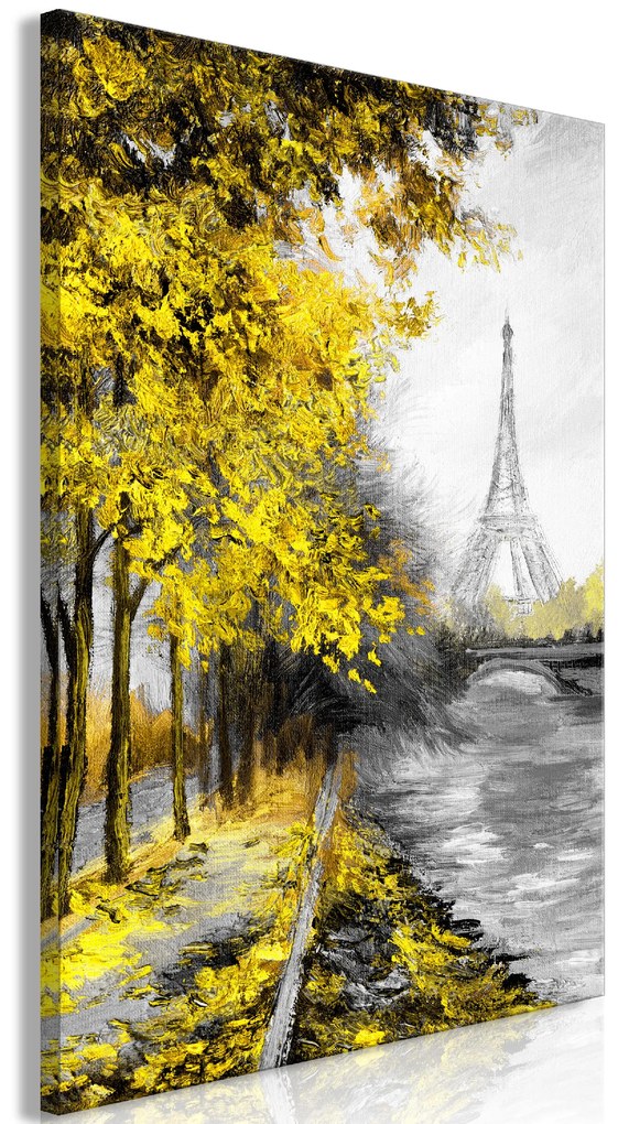 Artgeist Obraz - Paris Channel (1 Part) Vertical Yellow Veľkosť: 60x90, Verzia: Premium Print