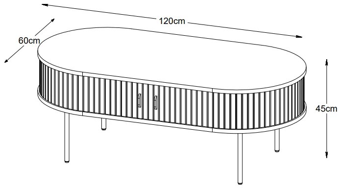 Dizajnový konferenčný stolík Vasiliy 120 cm čierny dub