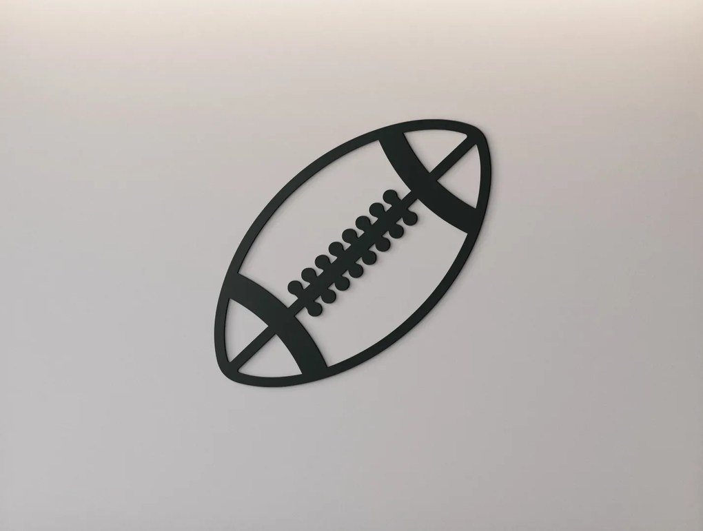 drevko Drevená nálepka Lopta na Rugby Rozmer obrazu: 31,5 x 32,5 cm, Farba dekorácie: Čierna