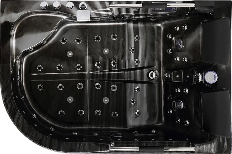 Terra Hydromasážna vírivá vaňa VENEZIA 761R 180x120 PRAVÁ ČIERNY MRAMOR s ohrevom vody