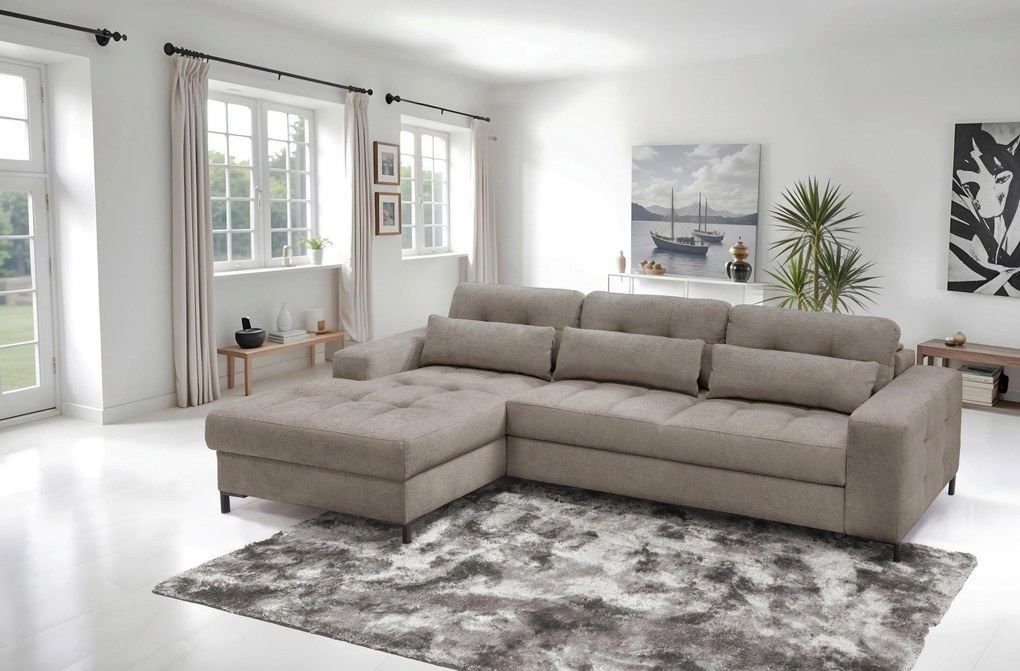 XXXLutz ROHOVÁ SEDAČKA, textil, svetlohnedá MID.YOU - Sedačky - 000694007901