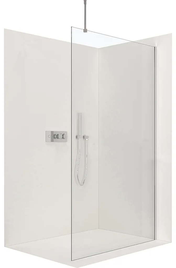 CERANO - Sprchová zástena Walk-in Onyx Top L/P - guľatá vzpera - chróm, transparentné sklo - 100x200 cm, CER-CER-8050BD1697