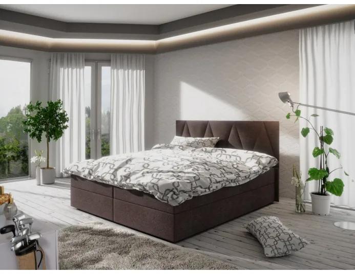 Moderná posteľ s úložným priestorom 160x200 STIG 3 - hnedá