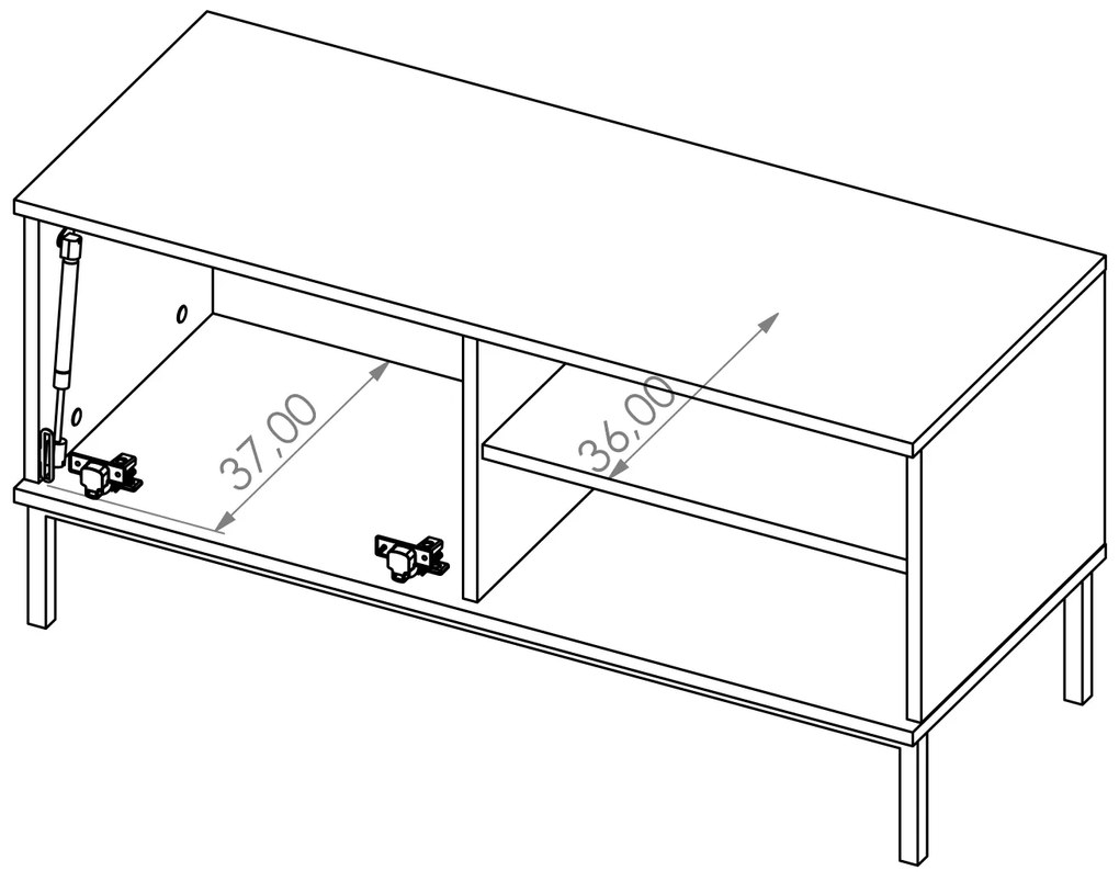 Tv stolík Quebec 1D (čierna matná). Akcia -20%. Vlastná spoľahlivá doprava až k Vám domov. 1051872