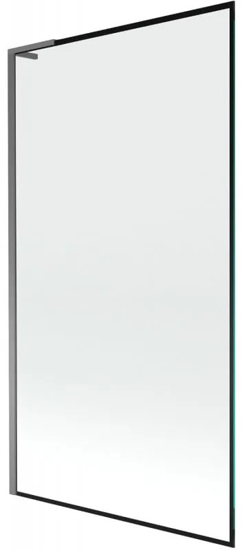 Mexen Next L, 1-krídlová vaňová zástena 100 x 150 cm, 6mm číre sklo-čierny vzor, grafitový profil, 895-100-000-03-70-95