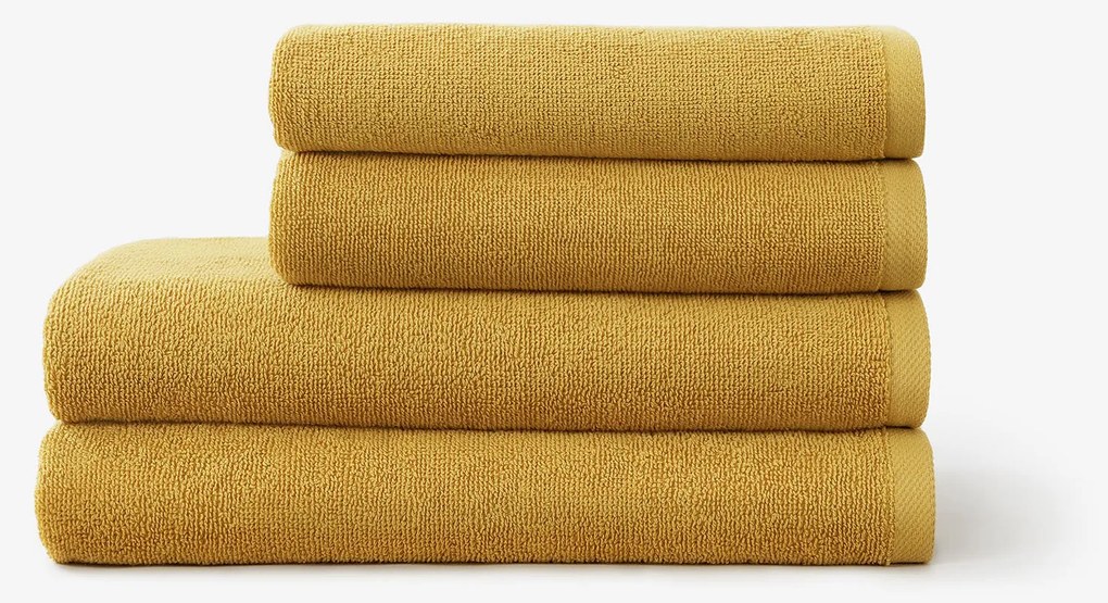 Goldea bavlnený froté uterák / osuška soft bez bordúry – horčicový 70 x 140 cm