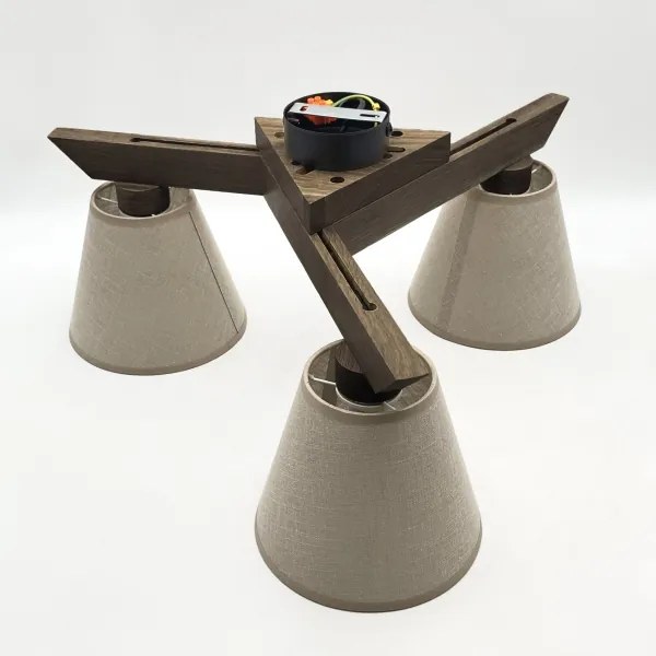 Brilagi - LED prisadený luster ANTHONY 3xE14/40W/230V dub orech/béžová.