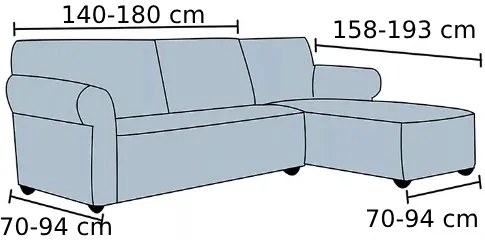 Elastický žakárový poťah na trojmiestnu rohovú pohovku BestBerg / pravý / bordový