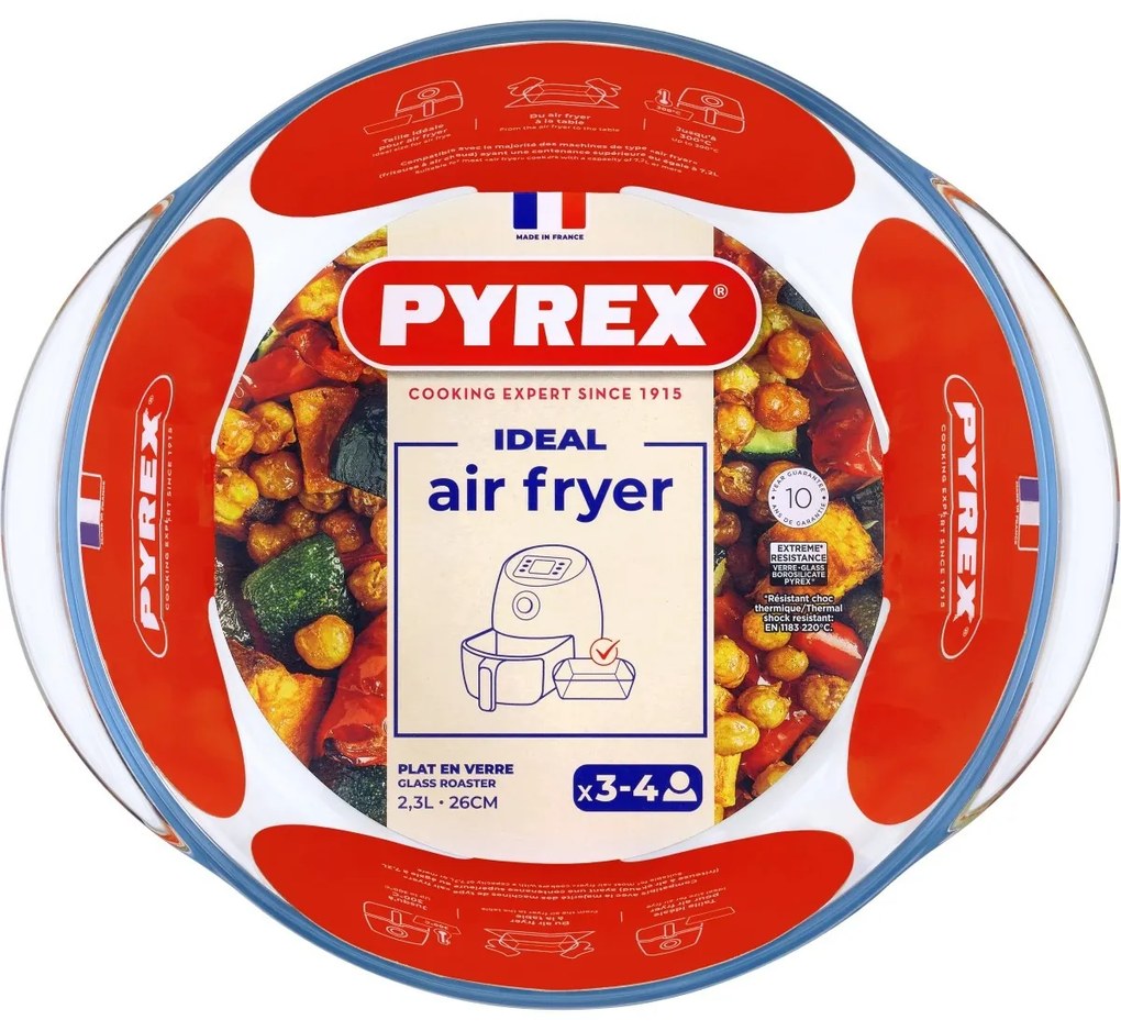Pyrex Sklenená zapekacia misa okrúhla 2,3 l, 26 x 23 x 8 cm, 2,3 l