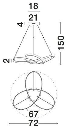 LED luster Fusion 72 zlaté