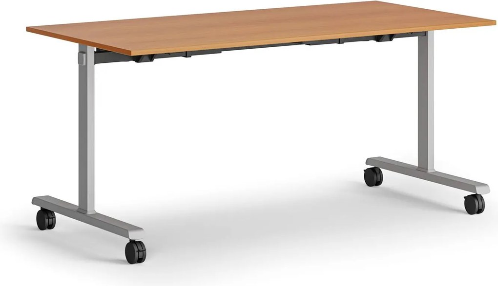 Mobilný stôl MATCH, 160x80 cm, sivá podnož, čerešňa