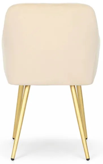 Sada dvoch jedálenských stoličiek LUXANO zamatové, béžové / zlaté nohy (2 ks)