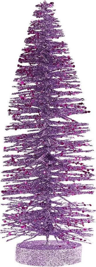 X-MAS Dekoračná jedľa trblietavá 28 cm - fialová