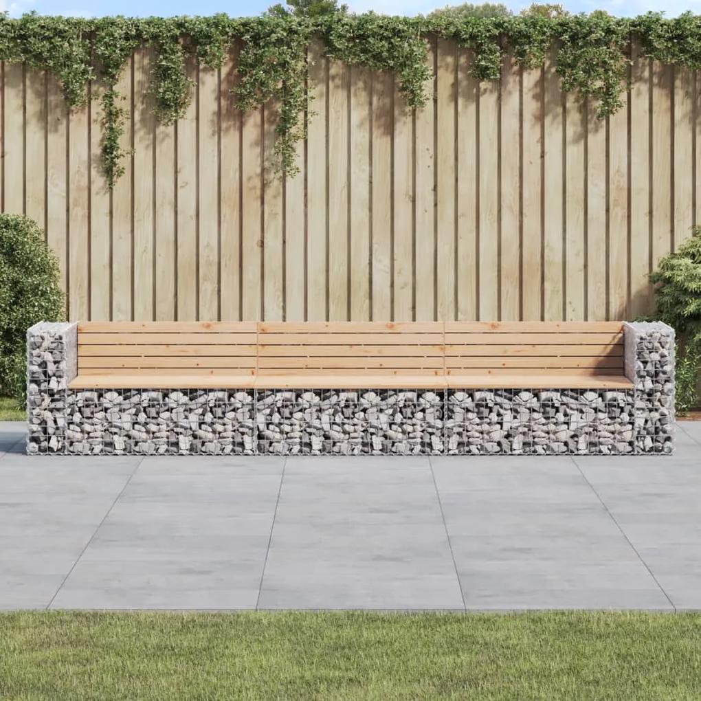 Záhradná lavička gabiónový dizajn 347x71x65,5cm masív. borovica 3196254