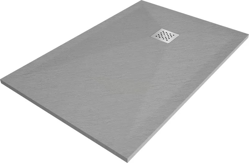 Mexen Stone+ rektangulárny kompozitový sprchový kút 80 x 70 cm, sivý-betón - 44617080