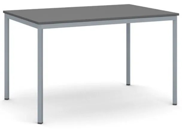 Jedálenský stôl, 120x80 cm, tmavo sivá podnož, grafit