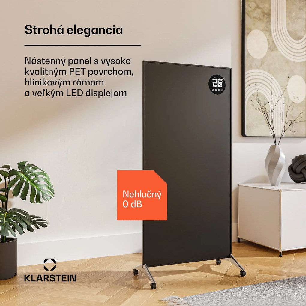 Klarstein Wonderwall Smart Bornholm Infračervený ohrievač | 1200 W | Inteligentné ovládanie | montáž na stenu | LED-Displej