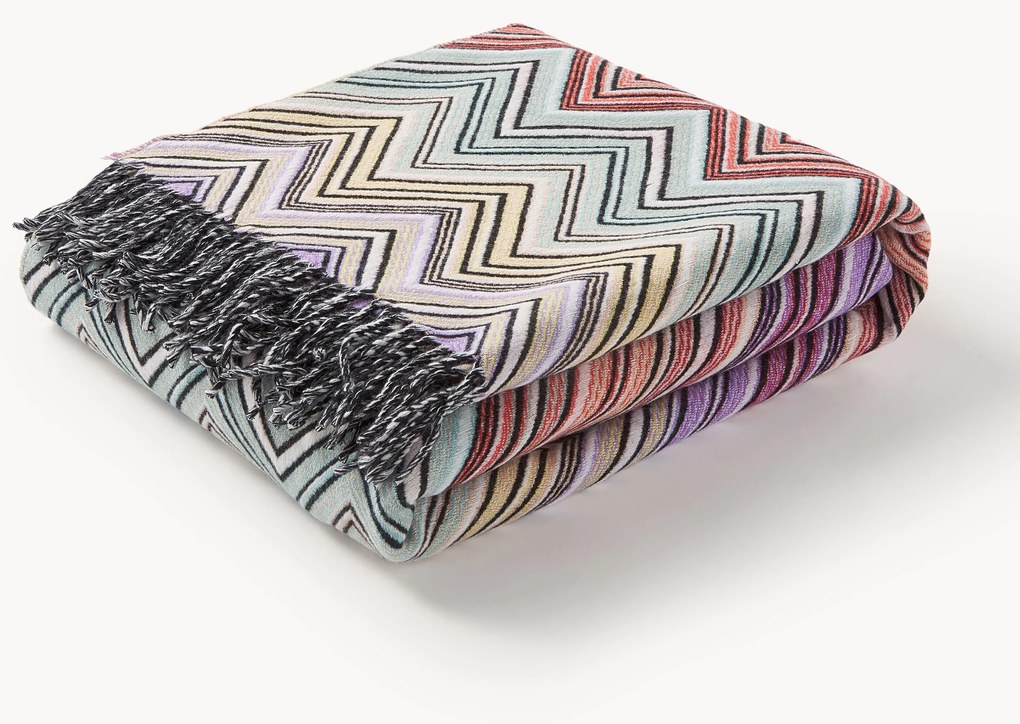 Vlnený pléd so strapcami Perseo