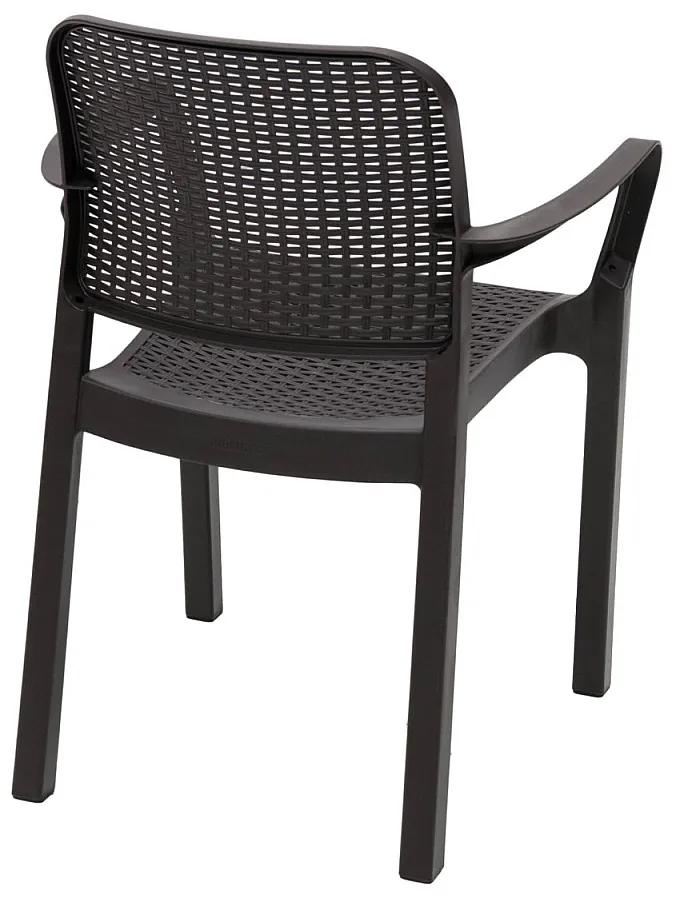 DEOKORK Záhradná plastová stolička KARA (hnedé)
