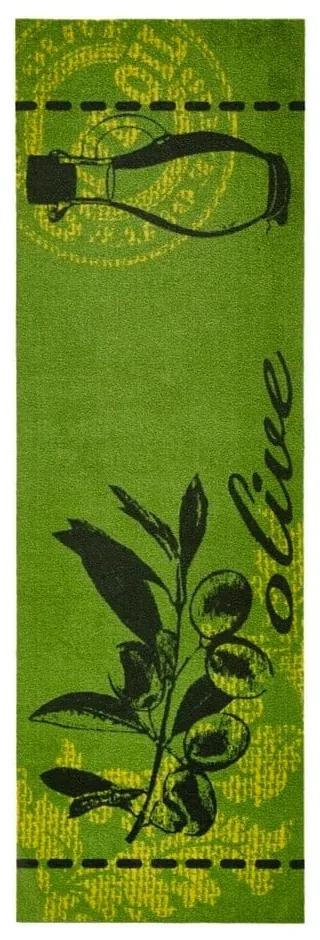 Zelený kuchynský behúň Zala Living Olive, 50 × 150 cm