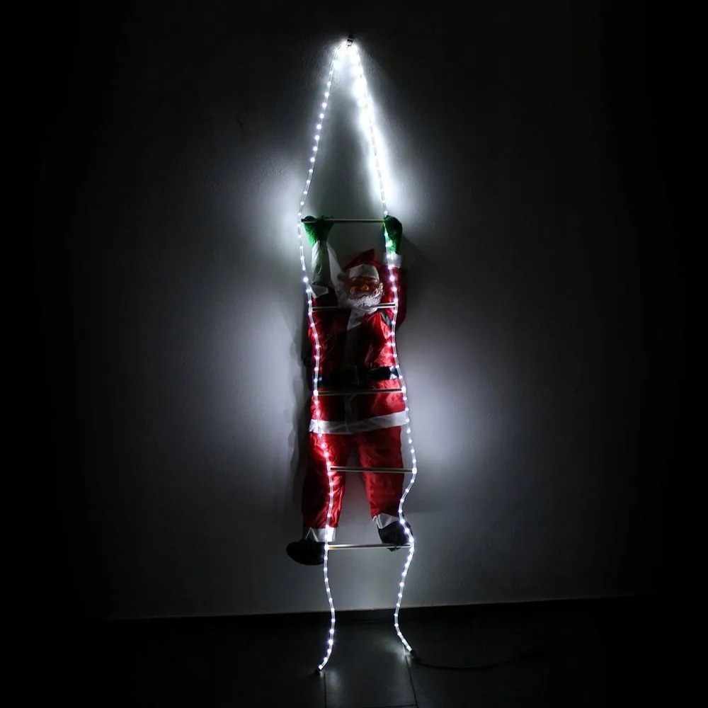 Tutumi Tutumi, LED vianočný Santa Claus na rebríku 240cm XXL 391123A, červená-biela, CHR-03620