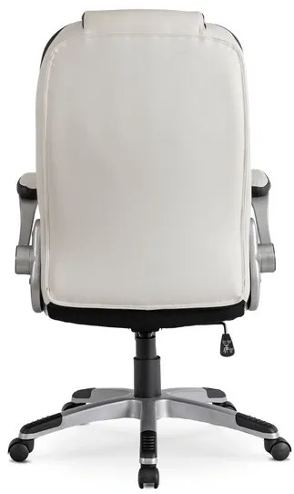 Vintino kancelárska otočná kožená stolička RONALD biela